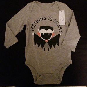 BABY GAP 'Teething Is Scary' one piece 6-12mo